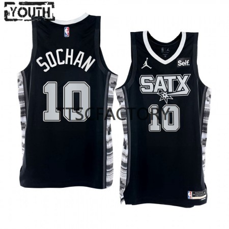 Maillot Basket Enfant San Antonio Spurs Jeremy Sochan 10 Nike 2022-23 Statement Edition Noir Swingman